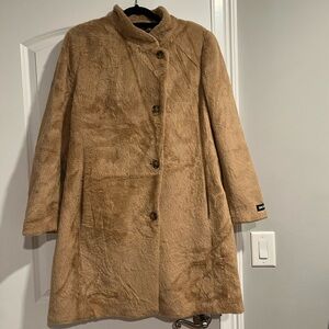 DKNY Women’s Extra Large Tan Faux Fur Coat